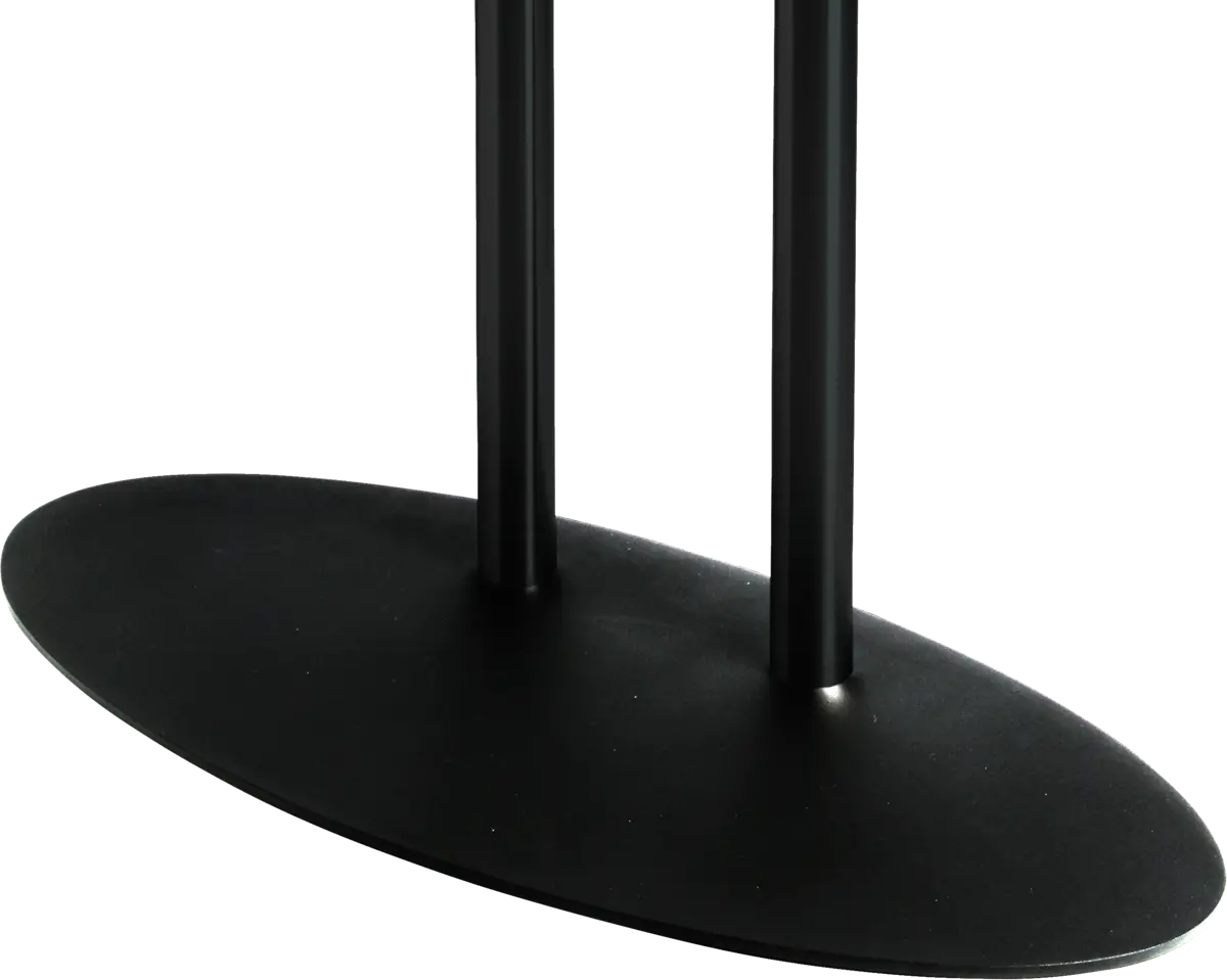 Voet 98x45cm ovaal zwart staal voor dubbele kolom
