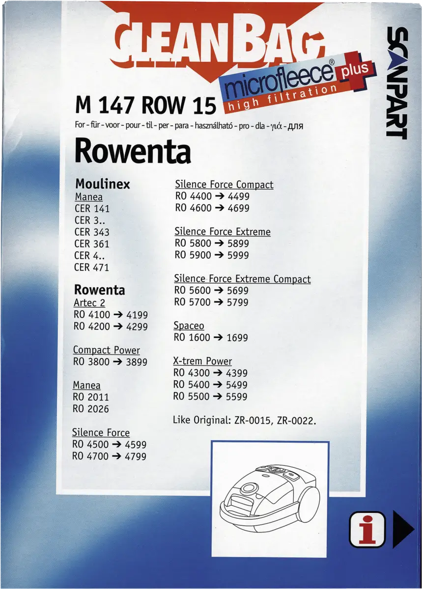 2682209147 Stofzak Rowenta Artec2 ZR0015