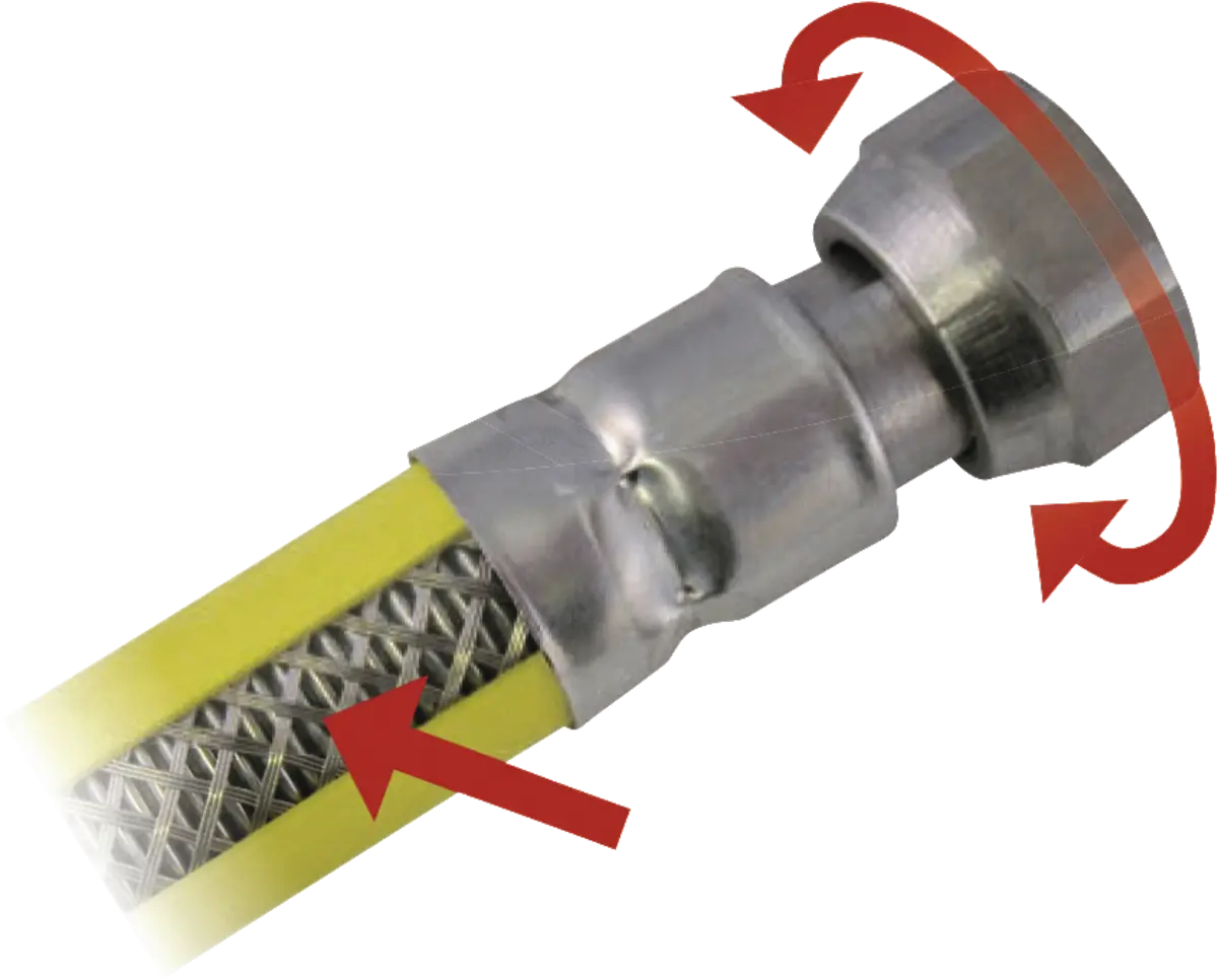 GAS AANSL.SET RVS-FLEX 75CM