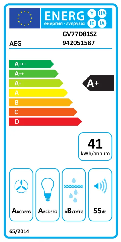 AEG GV77D81SZ (leverbaar 04/26) energielabel