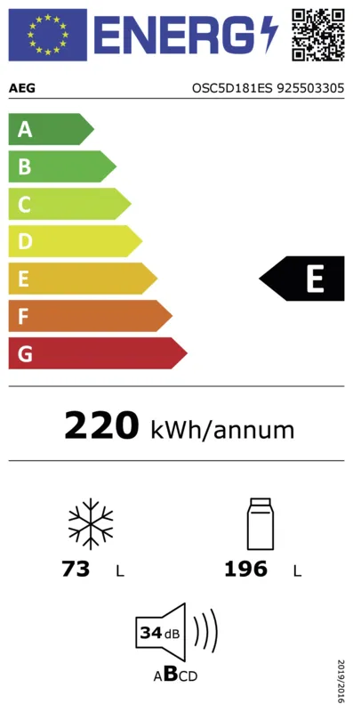 AEG OSC5D181ES energielabel