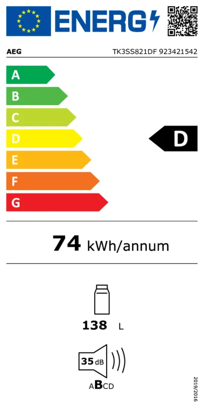 AEG TK3SS821DF energielabel