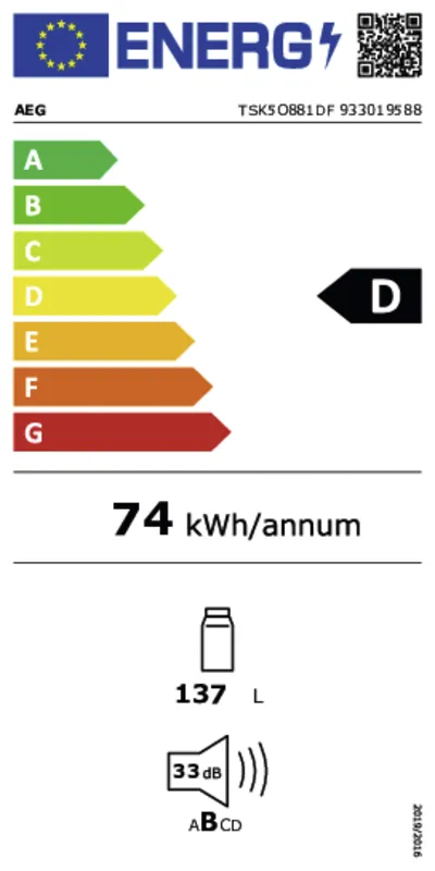 AEG TSK5O881DF energielabel
