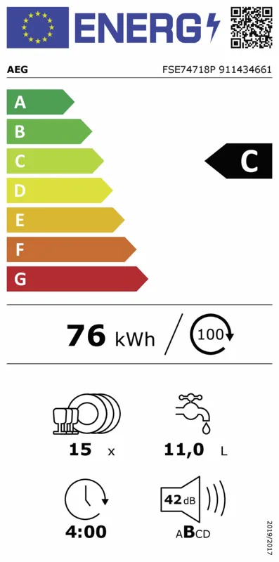 AEG FSE74718P energielabel