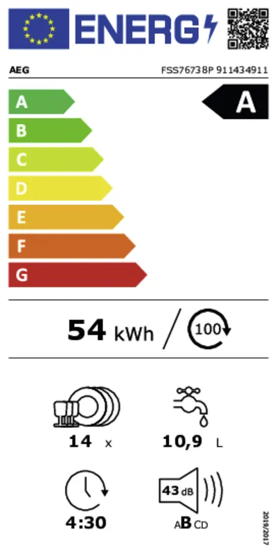 AEG FSS76738P energielabel