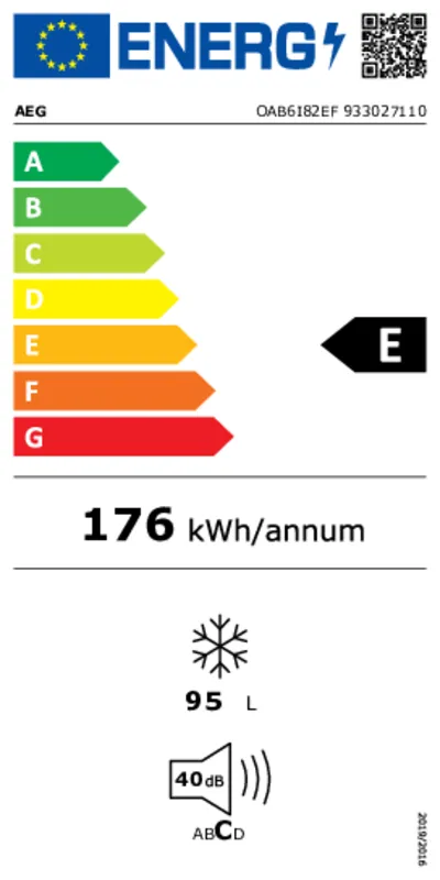 AEG OAB6I82EF (leverbaar sept 2025) energielabel