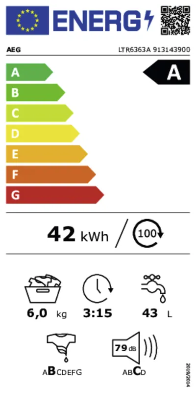 AEG LTR6363A energielabel