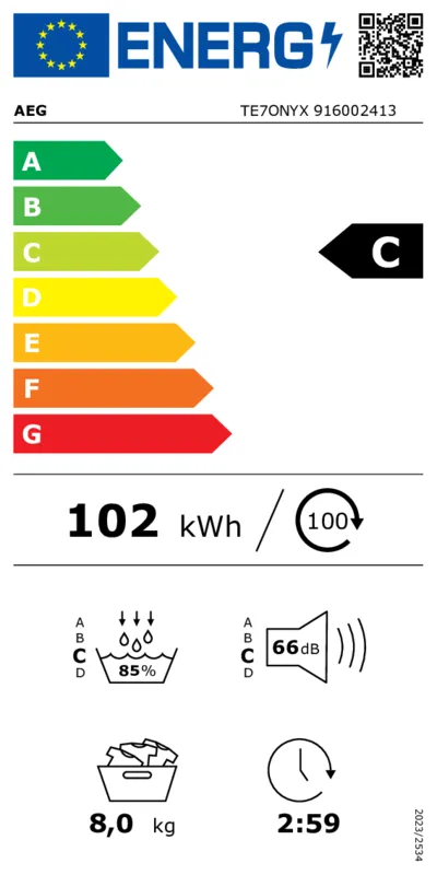 AEG TE7ONYX energielabel