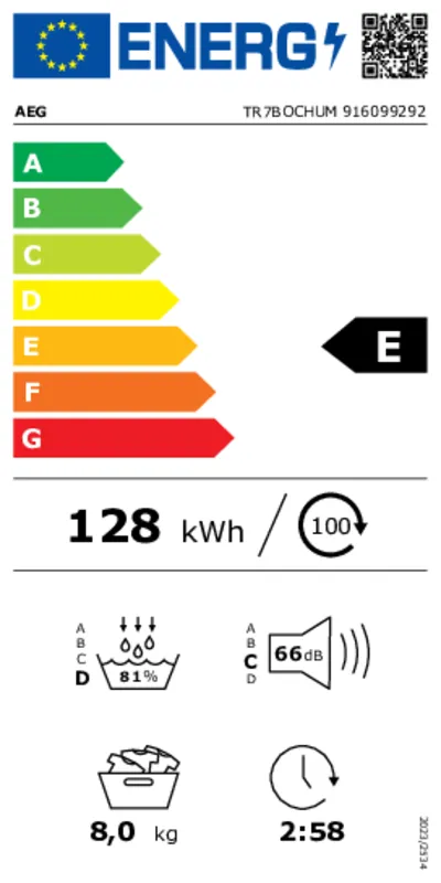 AEG TR7BOCHUM energielabel