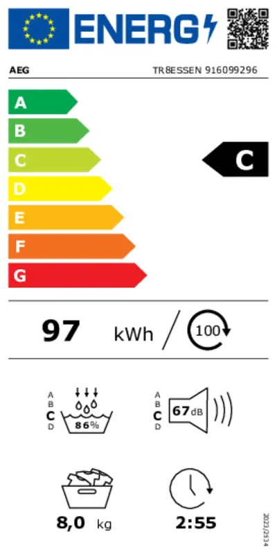 AEG TR8ESSEN energielabel