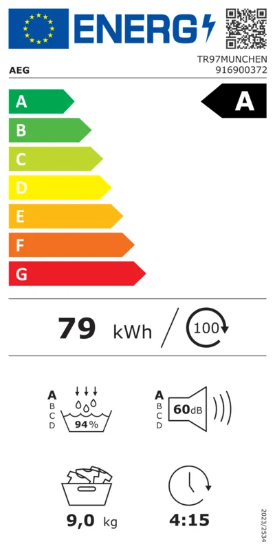 AEG TR97MUNCHEN energielabel