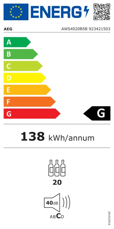 AEG AWS4020B5B energielabel