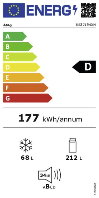 ATAG KS37194DN energielabel