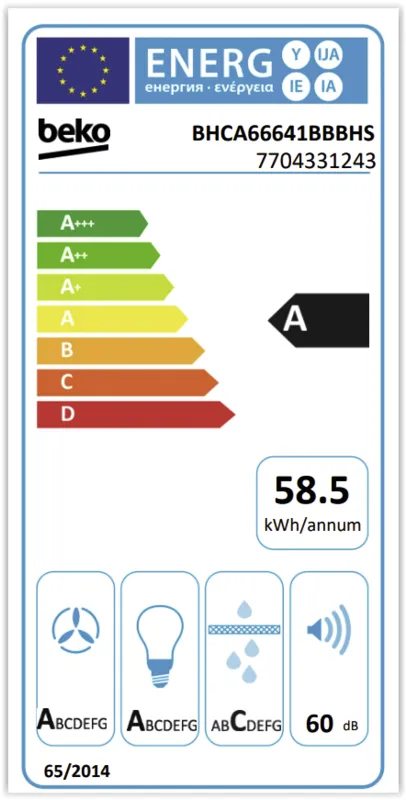 Beko BHCA66641BBBHS energielabel