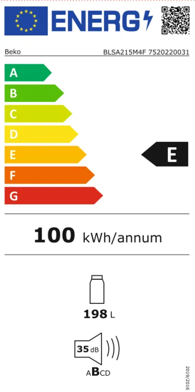 Beko BLSA215M4F energielabel
