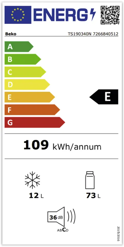 Beko TS190340N energielabel