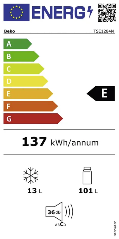 Beko TSE1284N energielabel