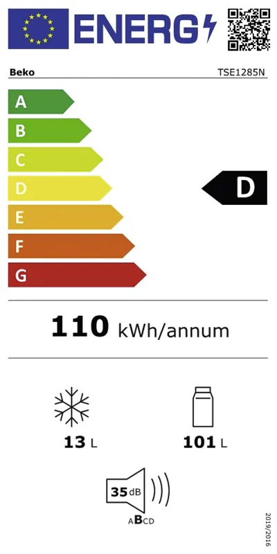 Beko TSE1285N energielabel