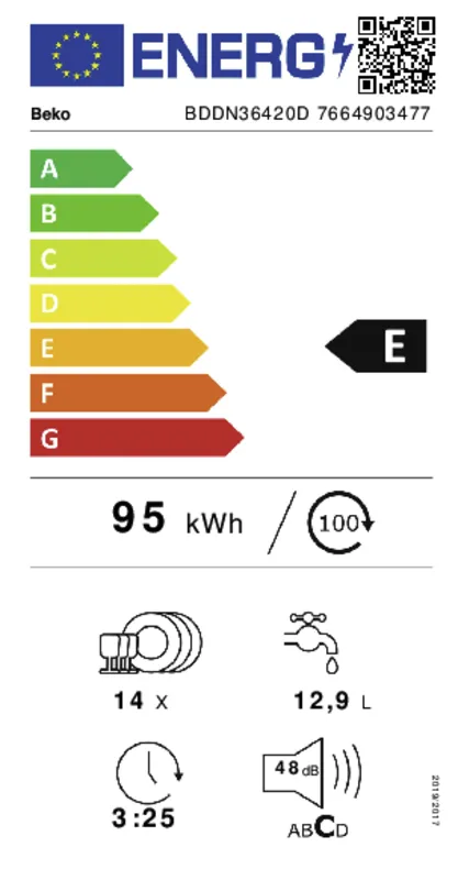 Beko BDDN36420D energielabel