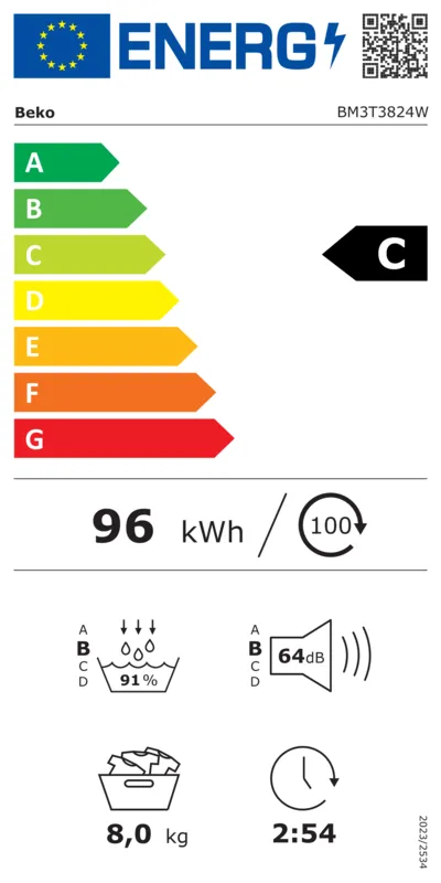 Beko BM3T3824W energielabel