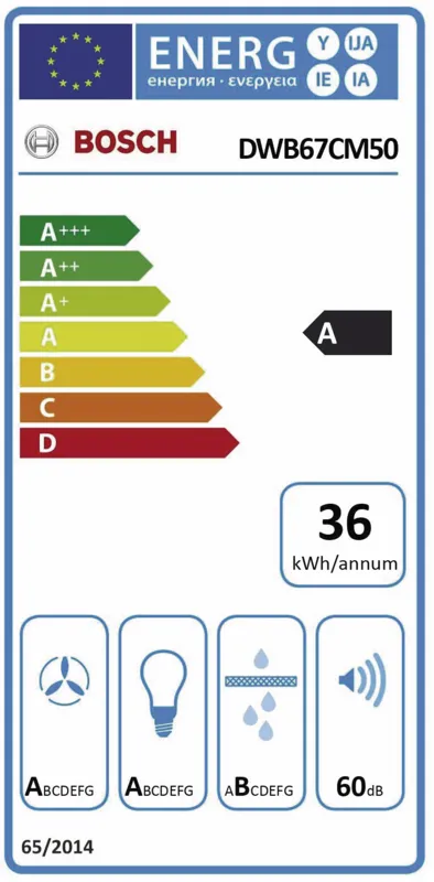 Bosch DWB67CM50 energielabel
