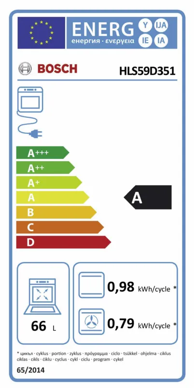 Bosch HLS59D351 energielabel