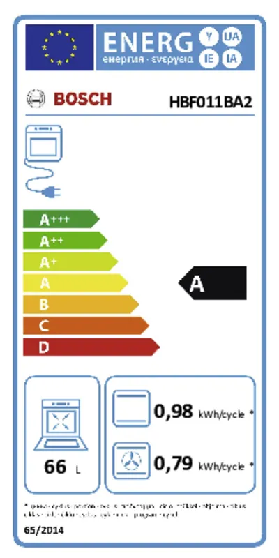 Bosch HBF011BA2 energielabel