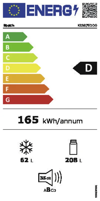 Bosch KIS87EDD0 energielabel