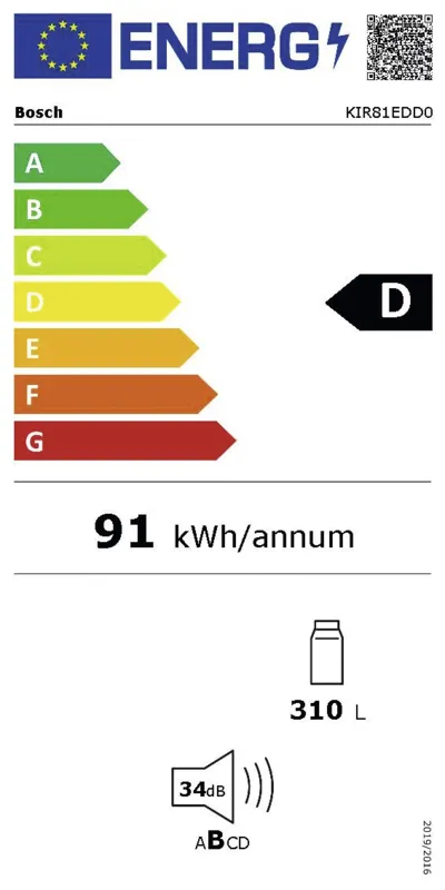 Bosch KIR81EDD0 energielabel