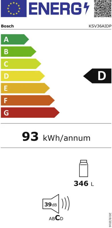 Bosch KSV36AIDP energielabel