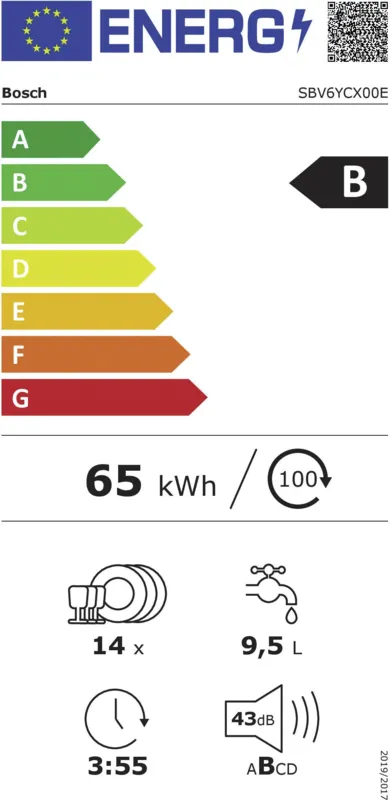 Bosch SBV6YCX00E energielabel