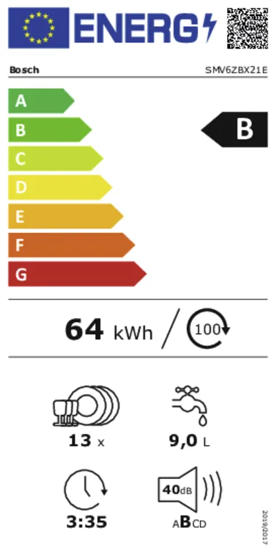 Bosch SMV6ZBX21E energielabel