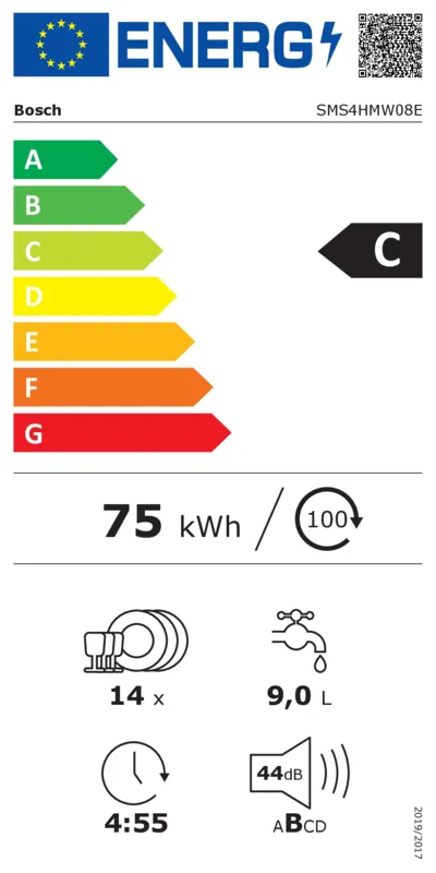 Bosch SMS4HMW08E energielabel
