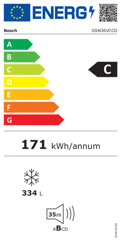 Bosch GSN36VCCG energielabel