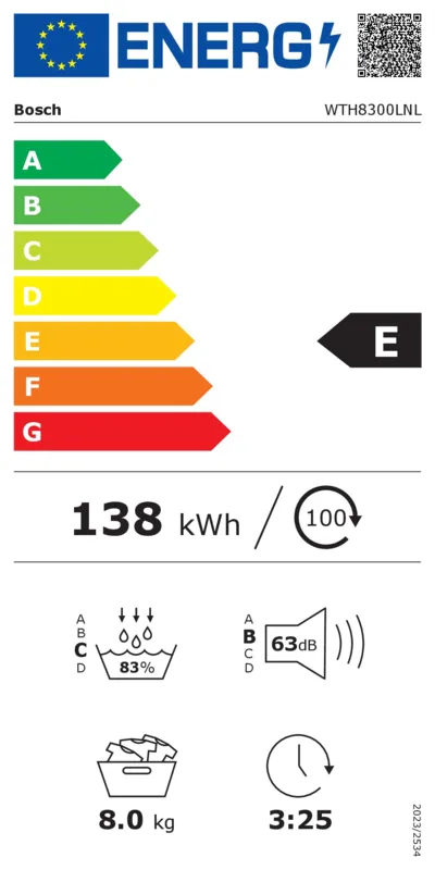 Bosch WTH8300LNL energielabel