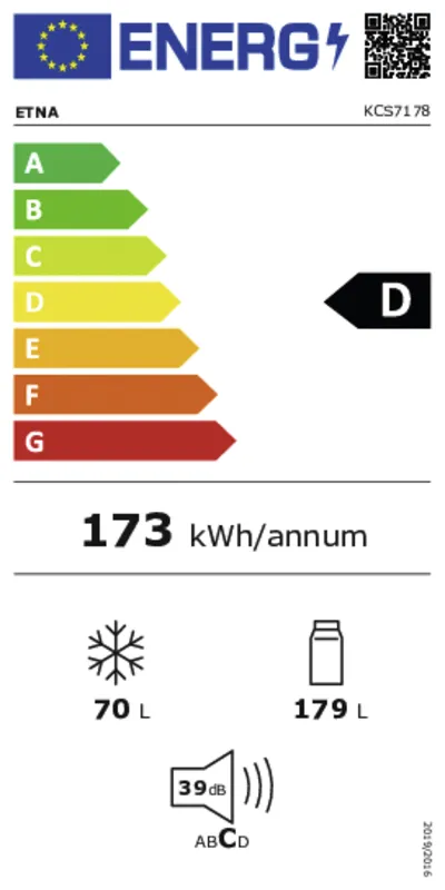 Etna KCS7178 energielabel