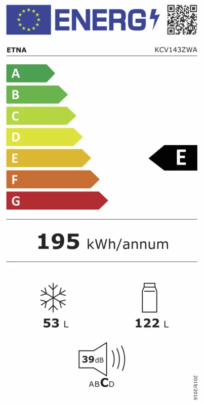 Etna KCV143ZWA energielabel