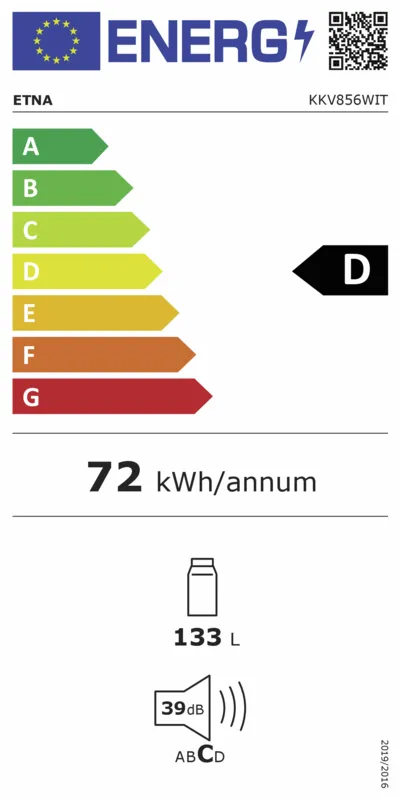 Etna KKV856WIT energielabel