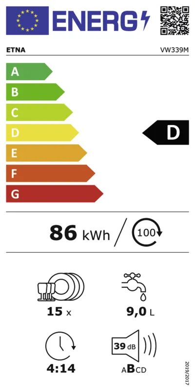 Etna VW339M energielabel