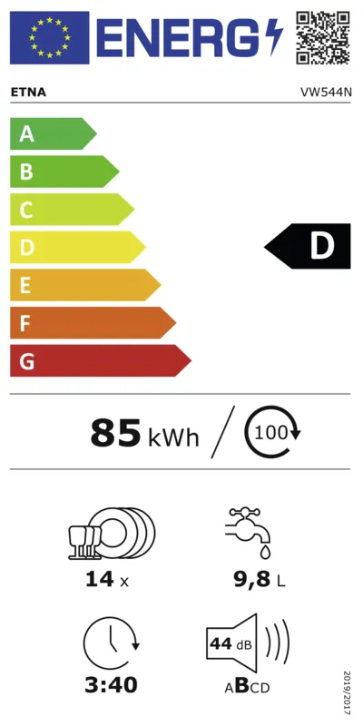 Etna VW544N energielabel