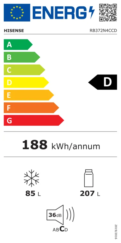 Hisense RB372N4CCD energielabel