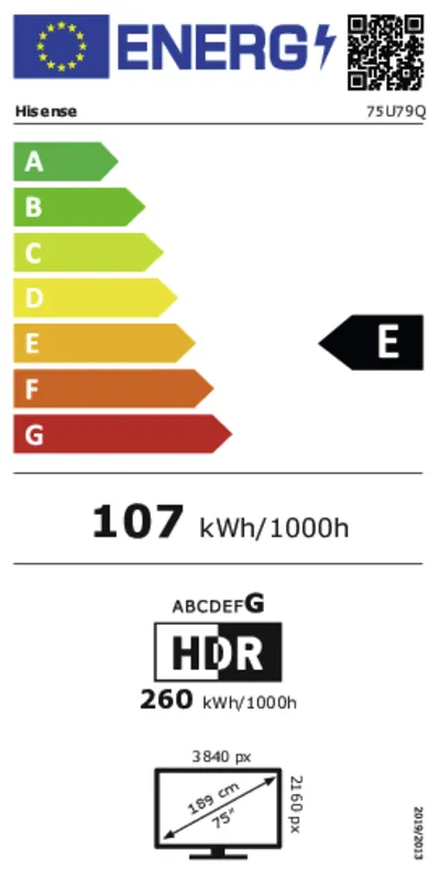 Hisense 75U79Q energielabel