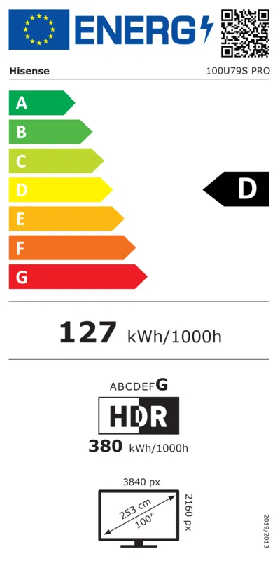 Hisense 100U79S PRO energielabel
