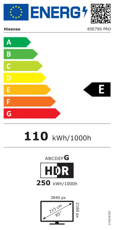 Hisense 85E79S PRO energielabel