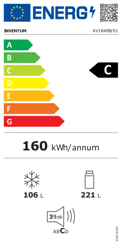 Inventum KV1840B energielabel