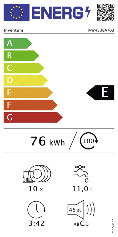 Inventum IVW4508A energielabel