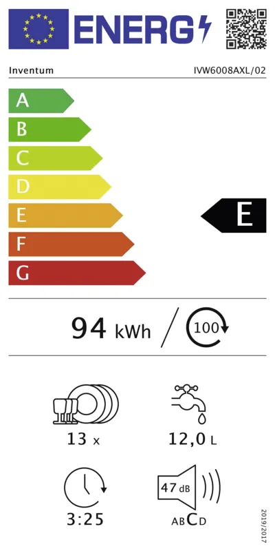 Inventum IVW6008AXL energielabel