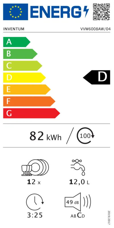Inventum VVW6008AW energielabel