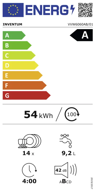 Inventum VVW6060AB energielabel