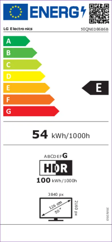 LG 50QNED87B6A energielabel